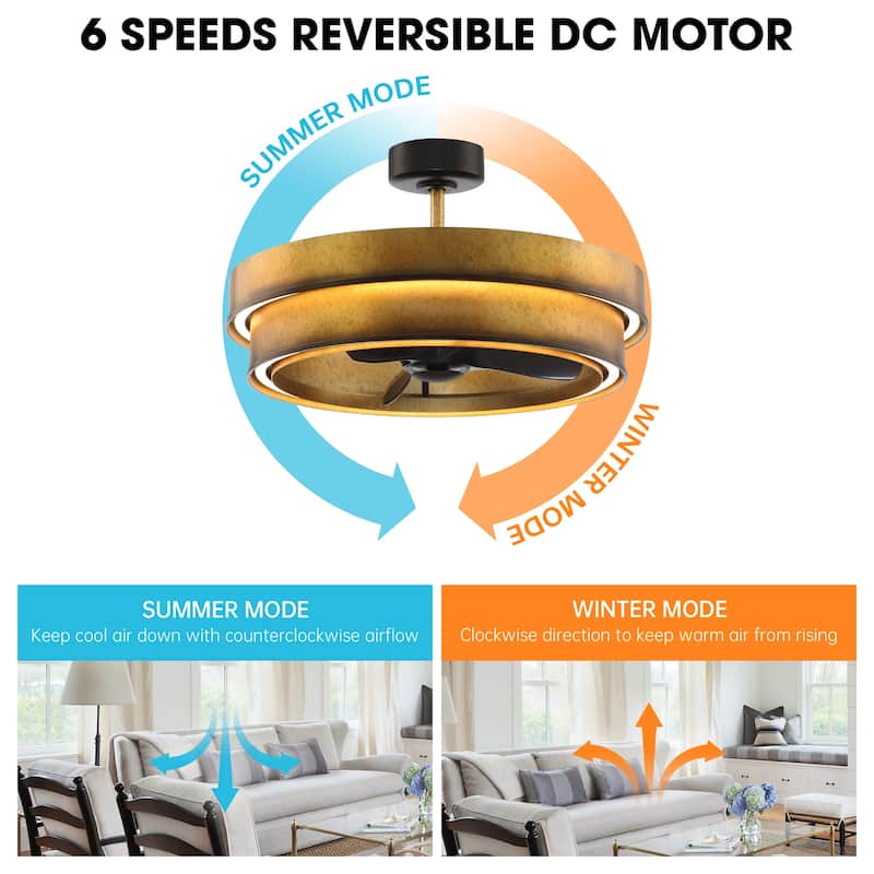 Perimost 31.5" Rustic 3-Blade Fandelier Dimmable Ceiling Fan with Light and Remote