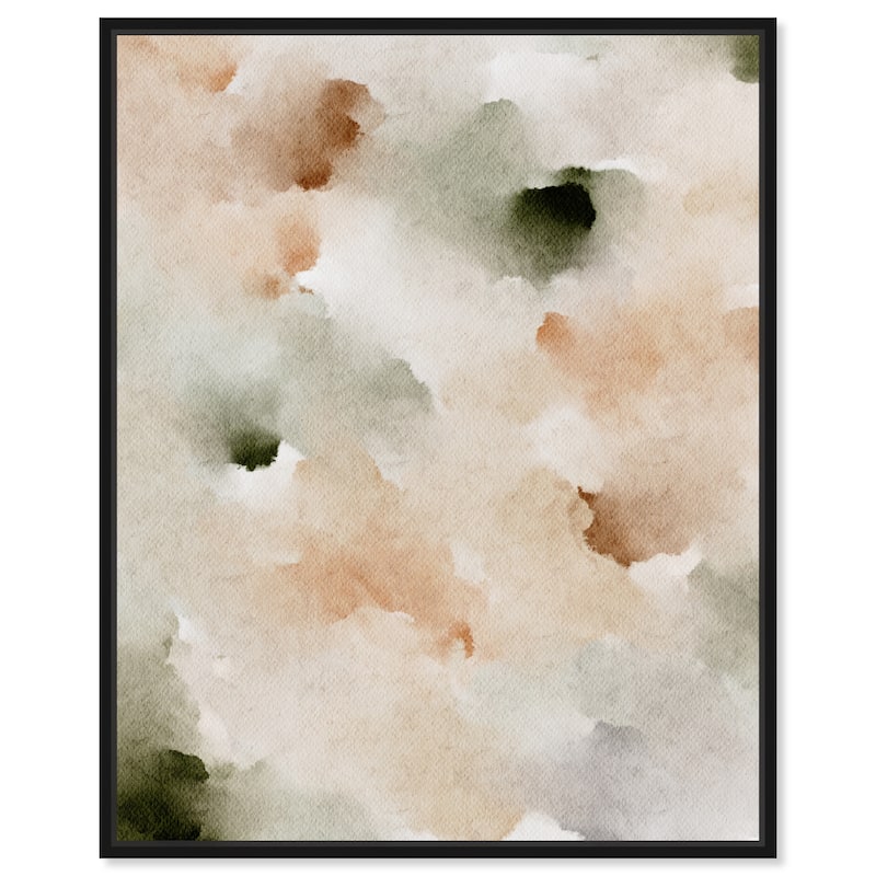 Art Remedy Cotton Balls And Cinnamon Framed Watercolor Boho Abstracts - 17 x 21 - Black