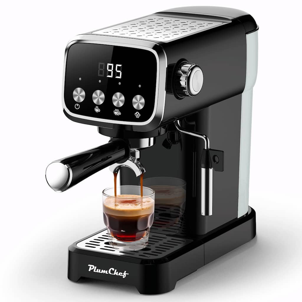 20BAR Slim Vertical Espresso Machine with Milk Frother, Built-in Cup Warmer, 43 OZ Detachable Tank