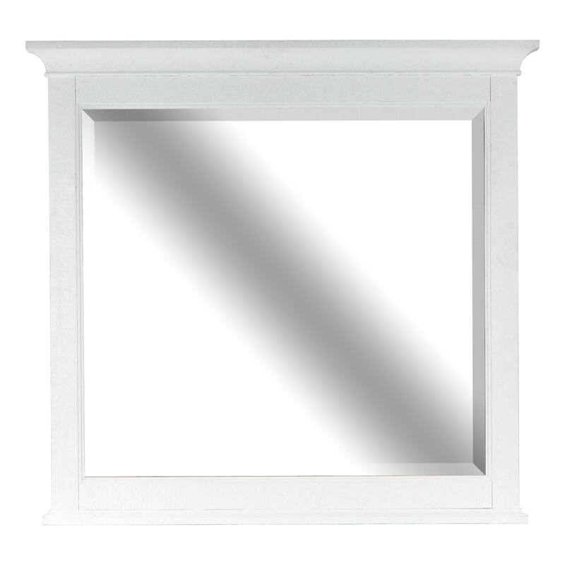 Magnussen Home Heron Cove Chalk White And Dovetail Grey Drawer Dresser With Landscape Mirror