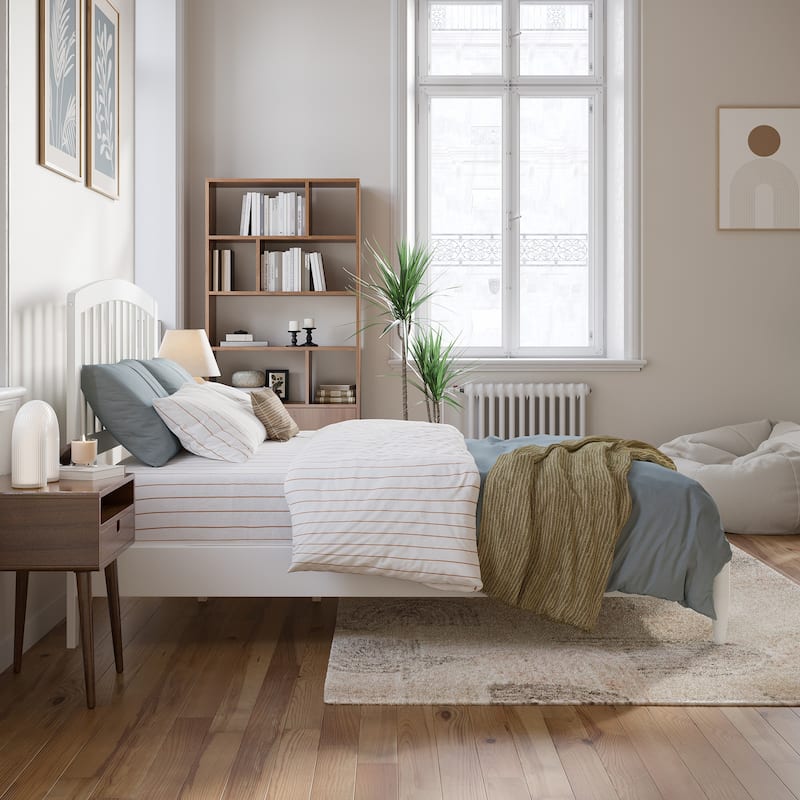 Quincy Full Solid Wood Low Profile Platform Bed in White