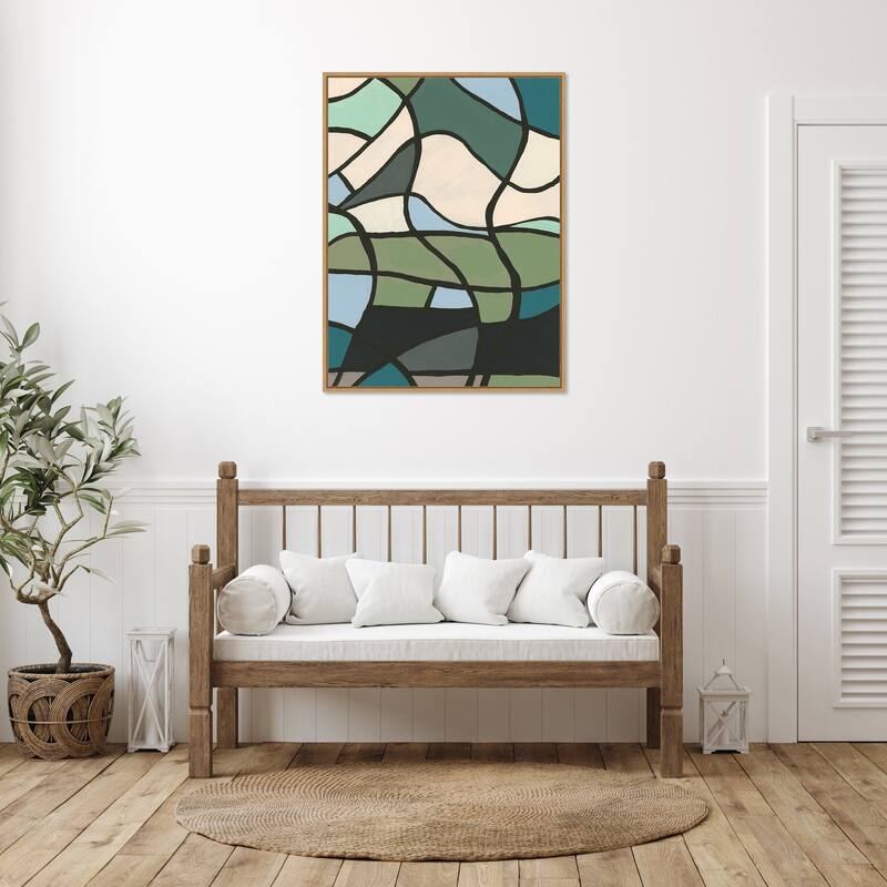 Amanti Art Multicolor Stained Glass II by Regina Moore Framed Canvas Wall Art Print - Sylvie Maple