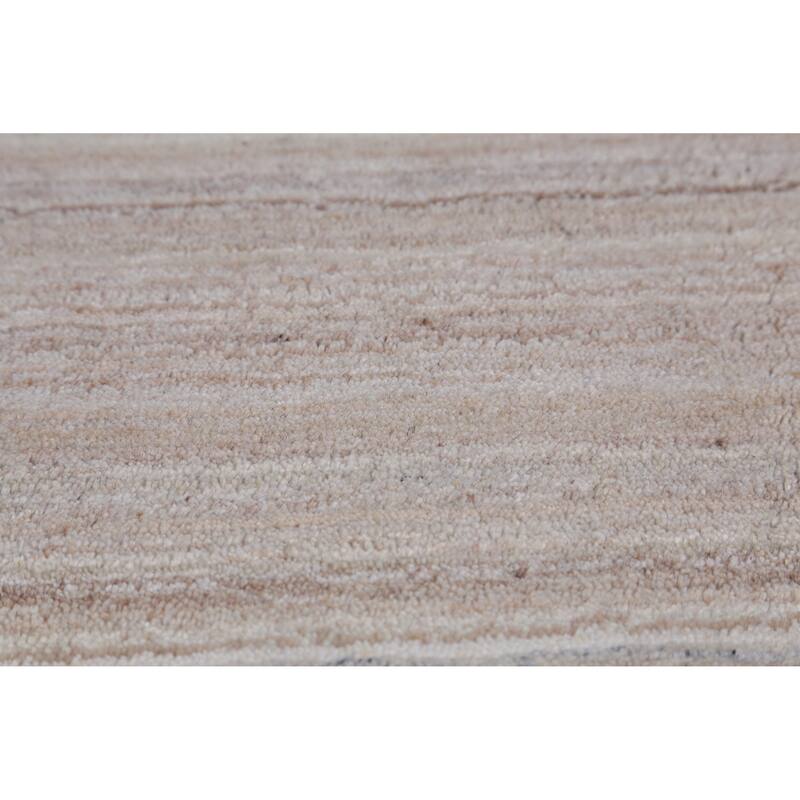 Gabbeh Indian Area Rug Hand-Knotted Tribal Beige Wool Carpet - 9'0" x 12'6"