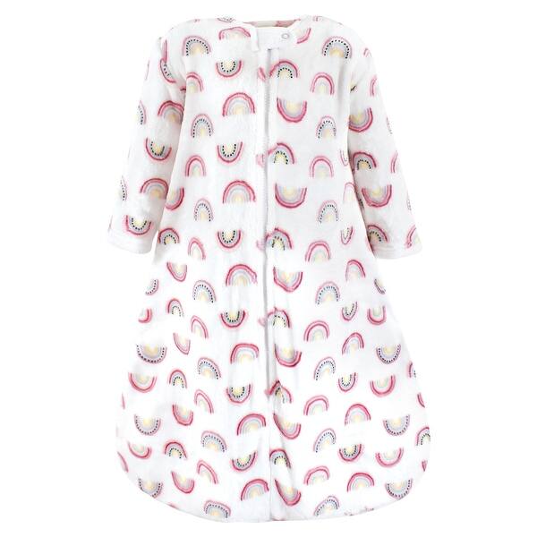 slide 1 of 1, Hudson Baby Infant Girl Plush Sleeping Bag, Sack, Blanket, Long-Sleeve Modern Rainbow