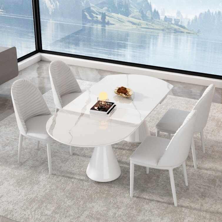 8 Person retractable oval dining table Extendable 67 to 94.5