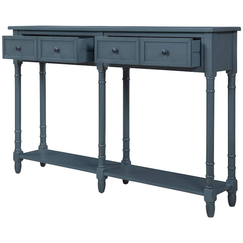 Console Table Sofa Table with Two Drawers and Bottom Shelf