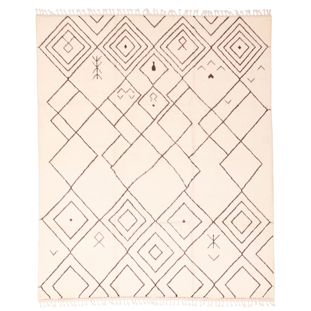ECARPETGALLERY Hand-knotted Pak Finest Marrakesh Cream Wool Rug - 8'3 x 9'8