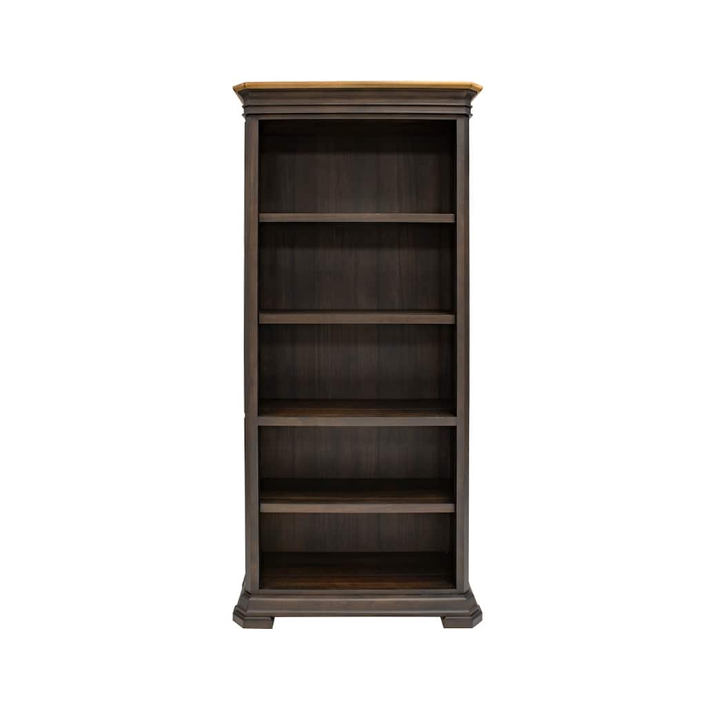 Executive Open Bookcase, Fully Assembled, Brown - 36"W x 78"H x 14"D