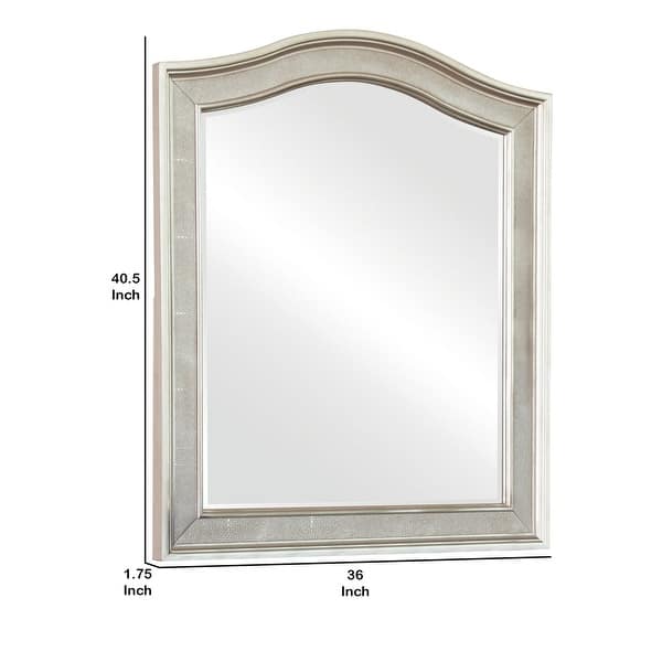 36 Inch Wooden Frame Mirror with Molded Details, Brown main image 1