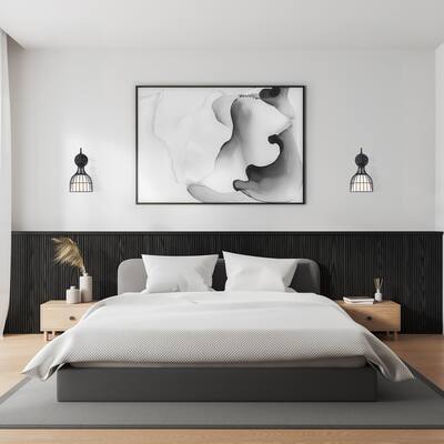 Evensong 8 in. 1-Light Matte Black Indoor Wall Sconce Light for Bathrooms - 15.5
