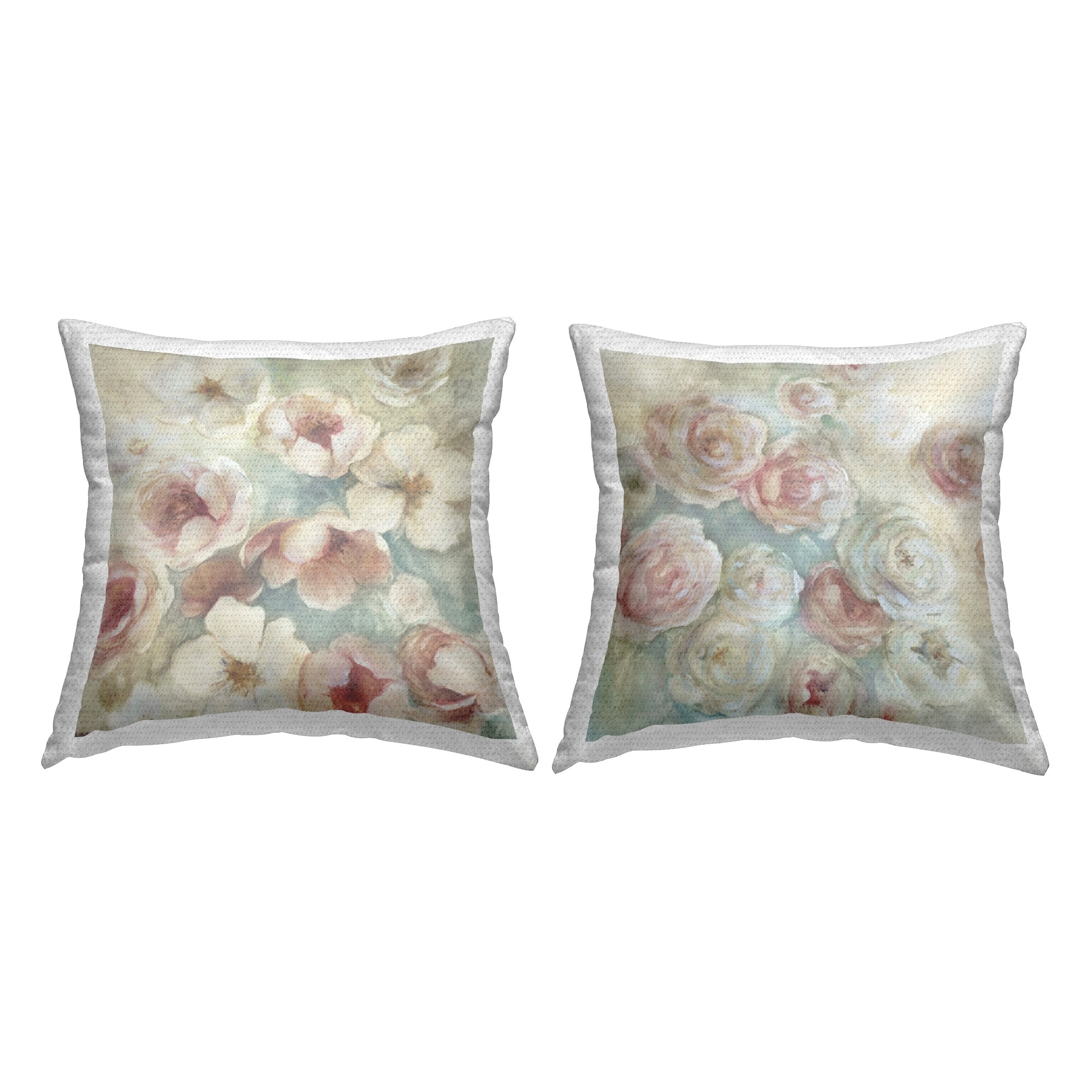 Stupell Misty Rose Blooms Printed Outdoor Throw Pillow Design by Carol Robinson (Set of 2)