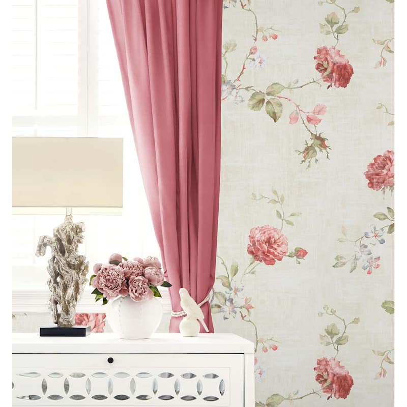 Seabrook Designs Santana Floral Branch Unpasted Wallpaper