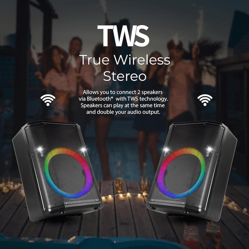 IQ Sound 15-Inch Portable BT Speaker with Tiltable Audio Enhancement