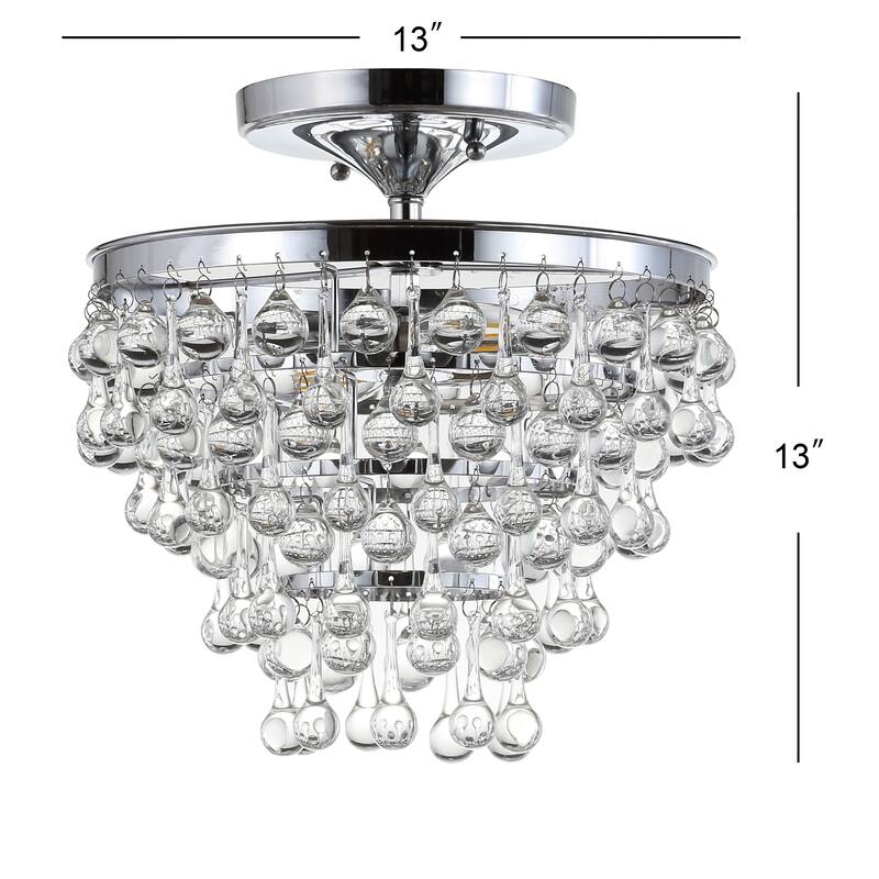 Gabrielle Metal/Crystal LED Flush Mount, by JONATHAN Y