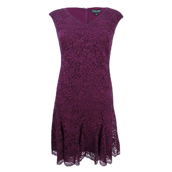ralph lauren lace fit and flare dress
