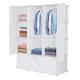 8/12/16/20 Cube Organizer Stackable Plastic Cube Storage Closet Cabinet with Hanging Rod White - 12 Cube