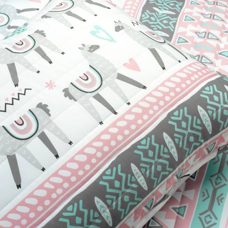 Lush Decor Boho Llama Reversible Oversized Quilt Set