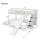 preview thumbnail 8 of 9, Twin Over Full Bunk Bed with Slide, Storage Staircase, Pine Solid Wooden Bunk Bed with Safety Guardrails