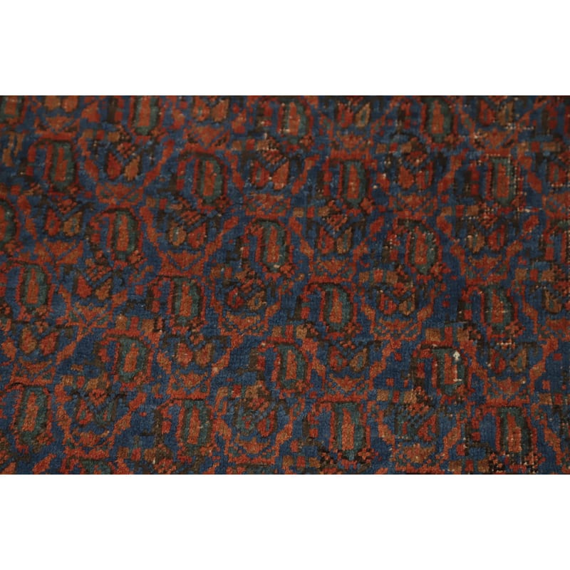 Hand Knotted Oriental 100% Wool Carpet Traditional All-Over Navy Blue & Blues Bidjar Area Rug - 5' 9'' X 4' 0''