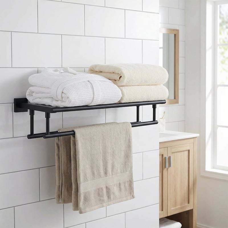 WOWOW Two Towel Holders Wall mounted Towel Rack