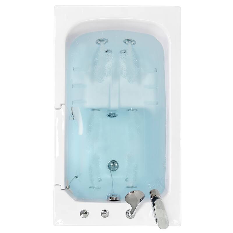 Ella Flow Acrylic Hydro Massage Walk in Tub 28"x48", Inward Swing Door, 2 Piece Fast Fill Faucet