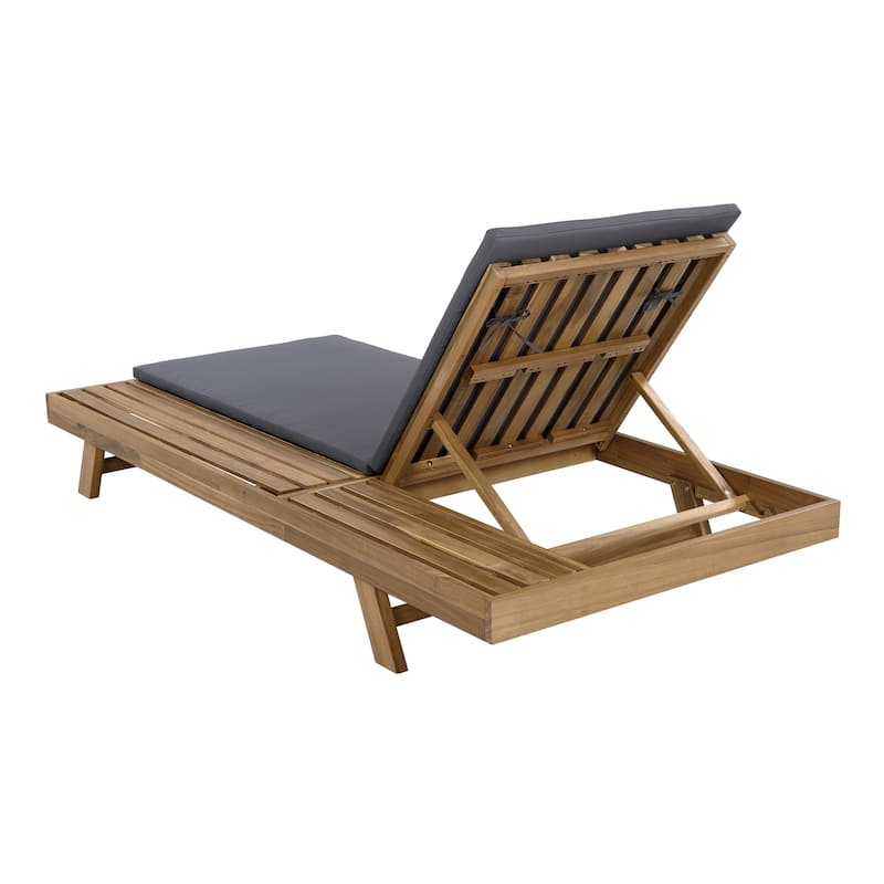 Christopher Knight Home - Maribel Modern Outdoor Acacia Wood 4-Position Adjustable Chaise Lounge with Water-Resistant Cushion