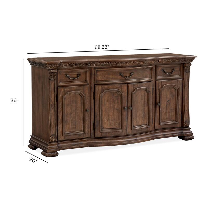 Magnussen Home Durango Willadeene Brown Buffet - 68.63''W x 20''D x 36''H