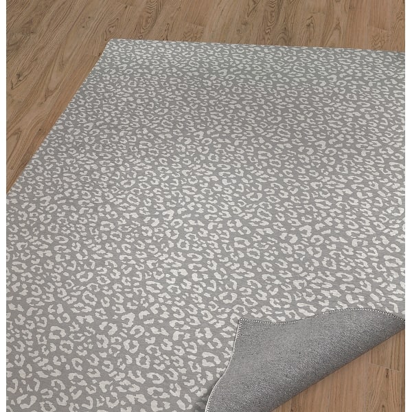 Leopard White On Grey Area Rug By Marina Gutierrez Overstock 31411021