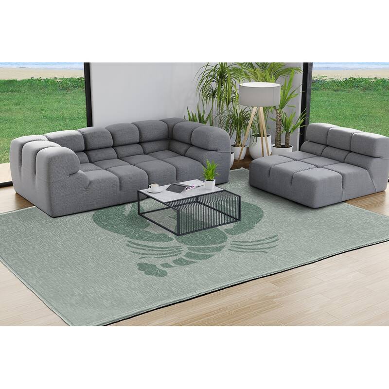 Lobster Nautical Chenille Rug