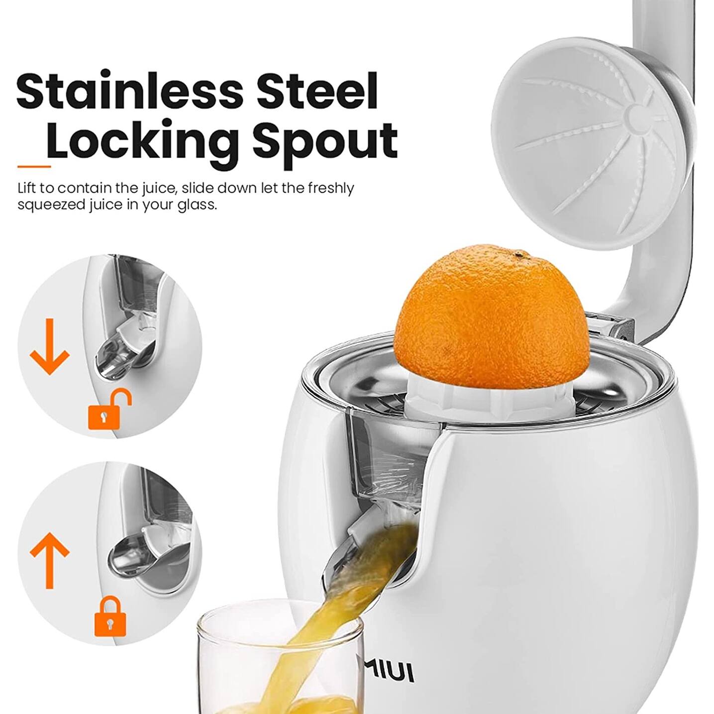 Citrus Juicer Electric Orange Juice Squeezer Powerful MotorStainless