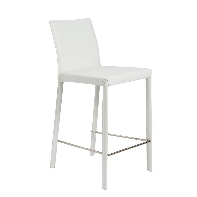 Set of Two Full Faux Leather Counter Stools - 16.93" W x 21.07" D x 37.01" H