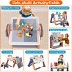 preview thumbnail 3 of 5, Easel for Kids, Foldable Toddler Easel with Building Block Table