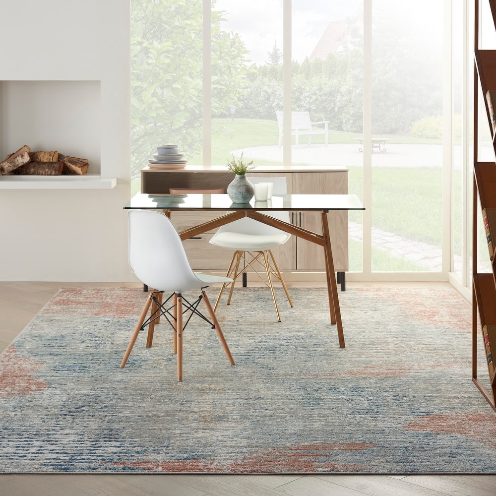 Nourison Concerto Abstract Distressed Ivory Multicolor Area Rug