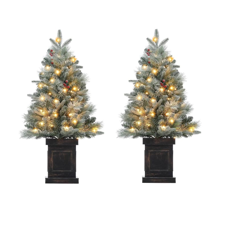 3FT Christmas Artificial Desktop Tree for Indoor Outdoor Decor - Green 2 pcs