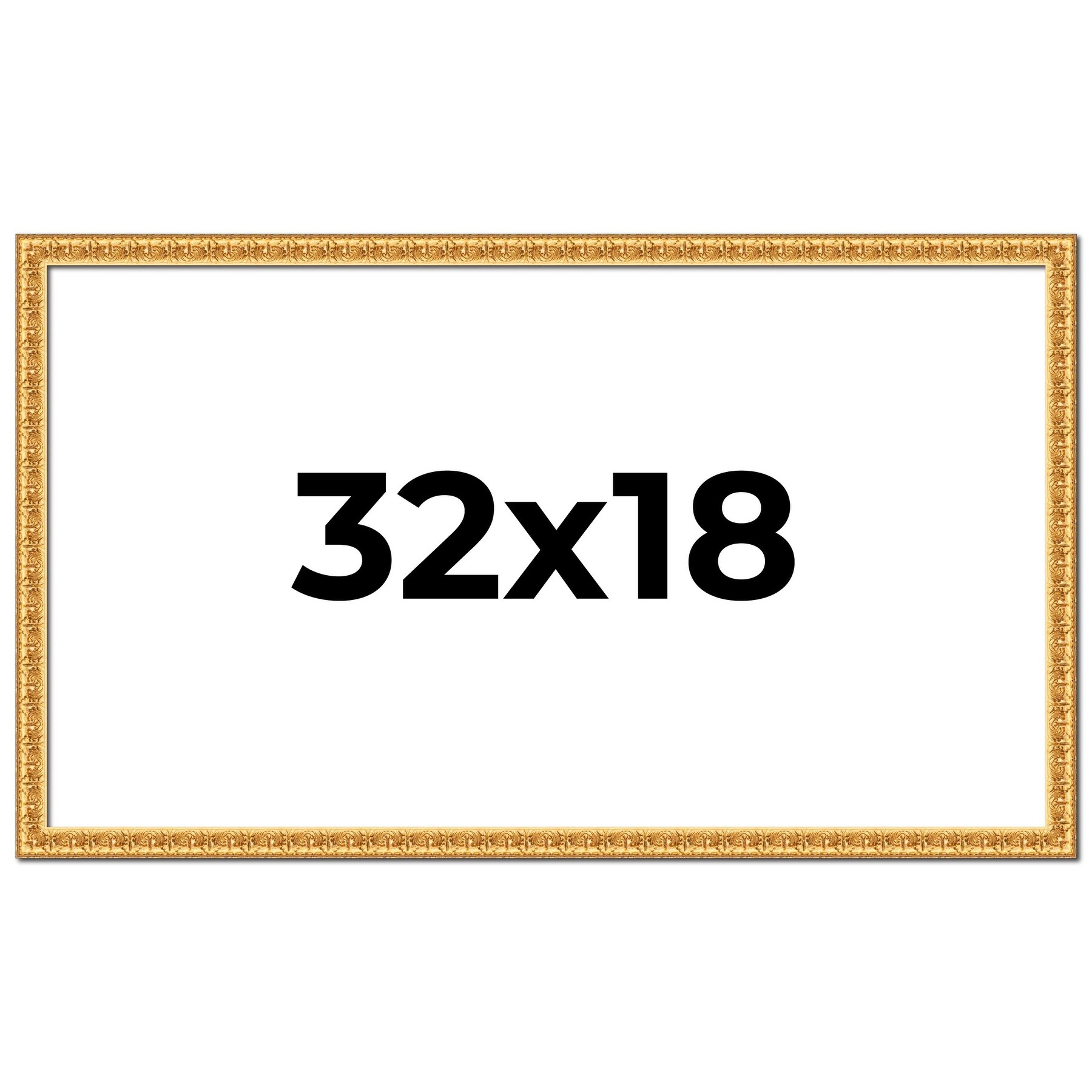 32x18 Frame Gold Real Wood Picture Frame Width 1 inches | Interior