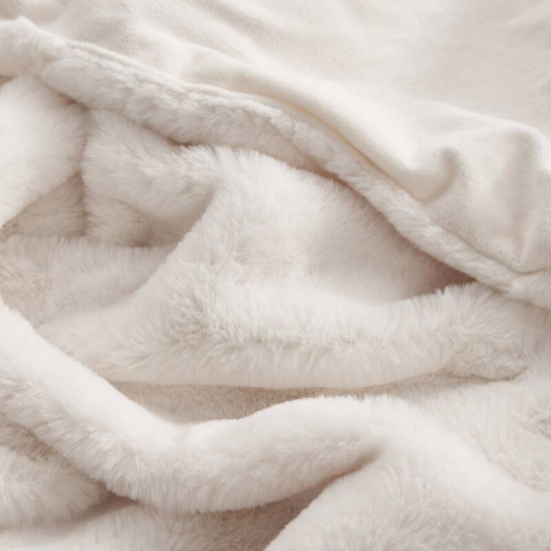 Lucky Brand Solid Synthetic Fur Rabbit 50" x 70" Throw Blanket