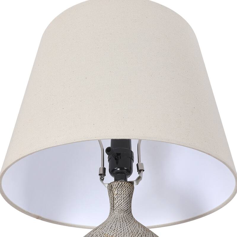 3-Way Ceramic Table Lamp with Hardback Shade - 22 in. H