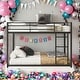 preview thumbnail 10 of 25, Full Over Full Convenient Metal Bunk Bed,Low Bunk Bed With Ladder for Home Black