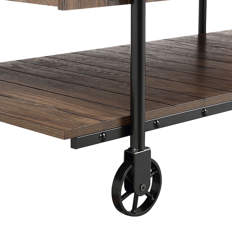 Hyssop Farmhouse Steel 2-Piece Coffee Table Set with Shelf by Furniture of America