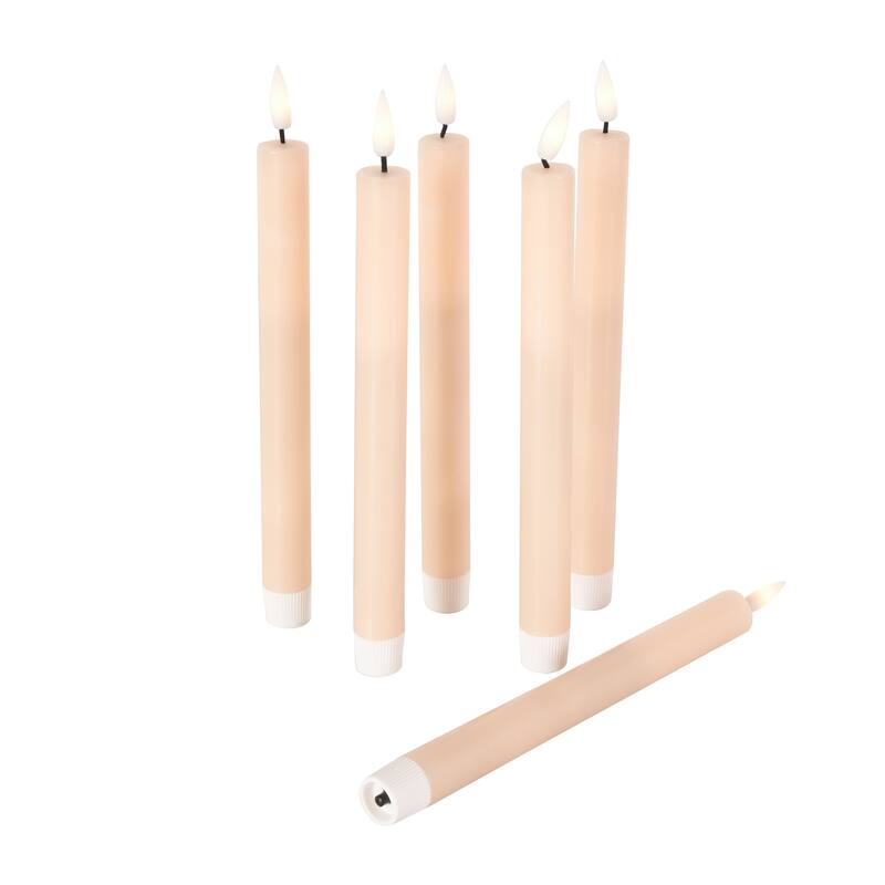 Wax Flameless Candle with Remote Control - Set of 6 Red, Black, White, Yellow, Blue or Pink - Roche River Decor