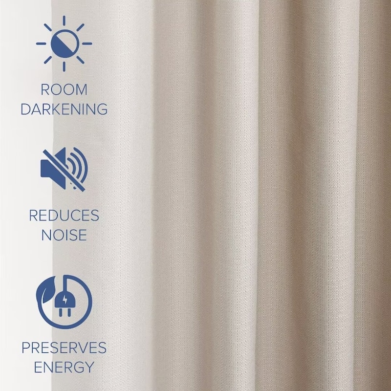Textured Grid 100% Blackout Grommet Curtain Pair(2 Panels)