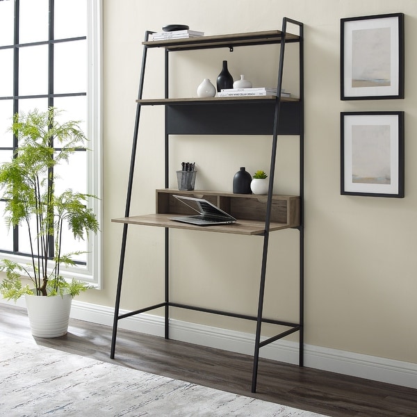 Carbon Loft Lahuri Metal Frame Ladder Shelf Desk. Opens flyout.