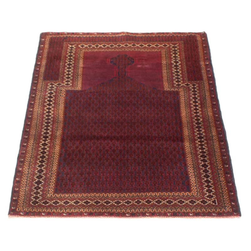 Teimani Burgundy Rug 3'3" x 5'0" - 3'3 x 5'0