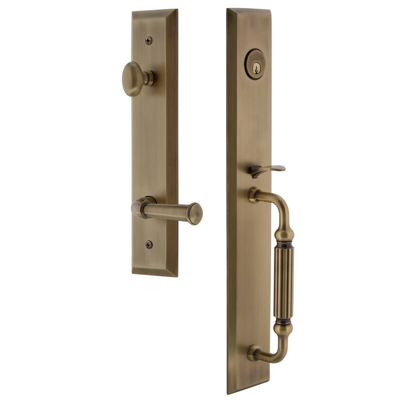 Grandeur Fifth Avenue Solid Brass Rose Right Handed Keyed Entry Single - Vintage Brass