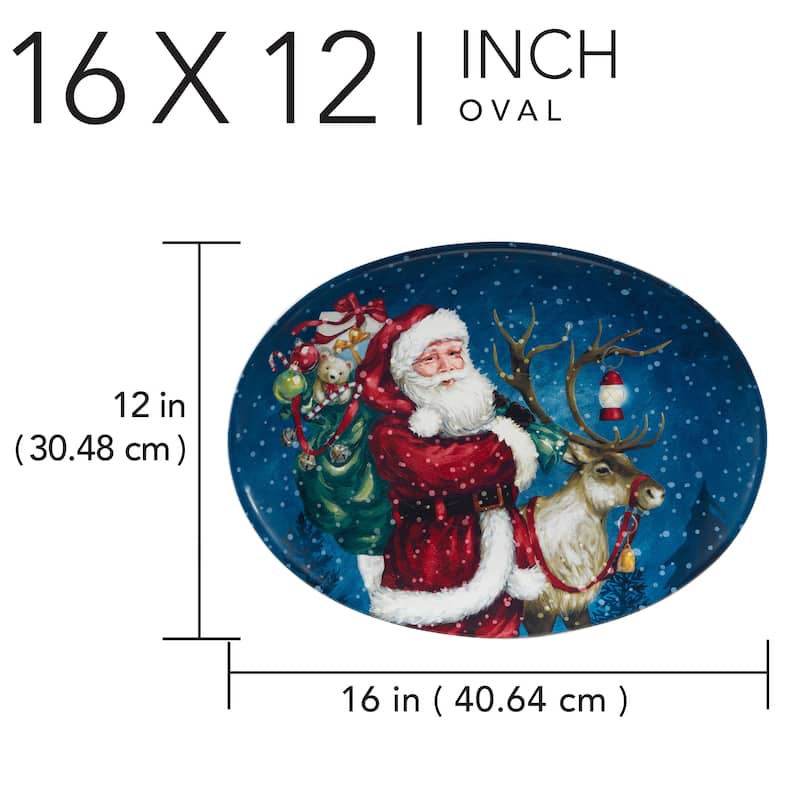 Certified International Santa's Secret Oval Platter 16" x 12" - 16" x 12" x 1.25"