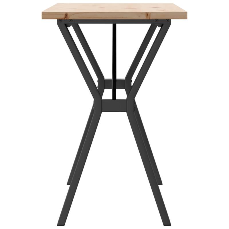 vidaXL Dining Table O-Frame Side Accent Coffee Table Solid Wood Pine and Steel