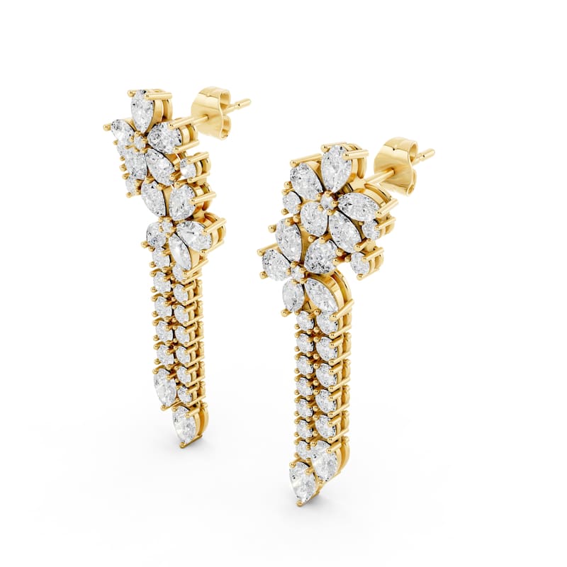 Auriya 14k Gold 3 1/5ctw Lab Grown Diamond Dangle Earrings (E-F VS)