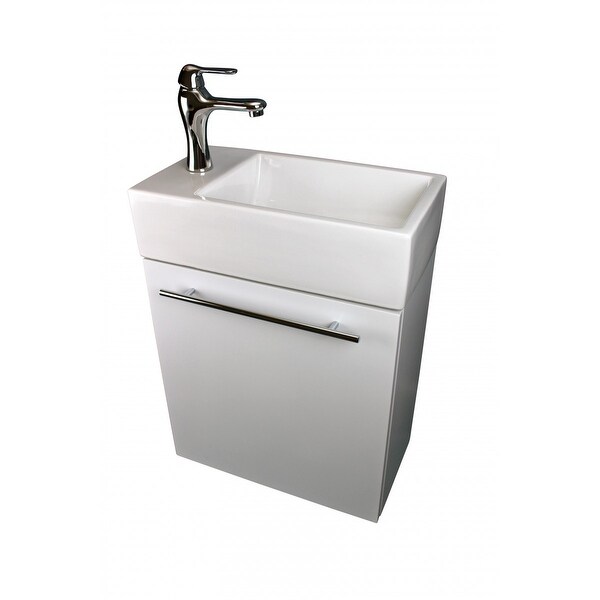 Renovators Supply White Wall Mount Cabinet Vanity Bathroom Sink