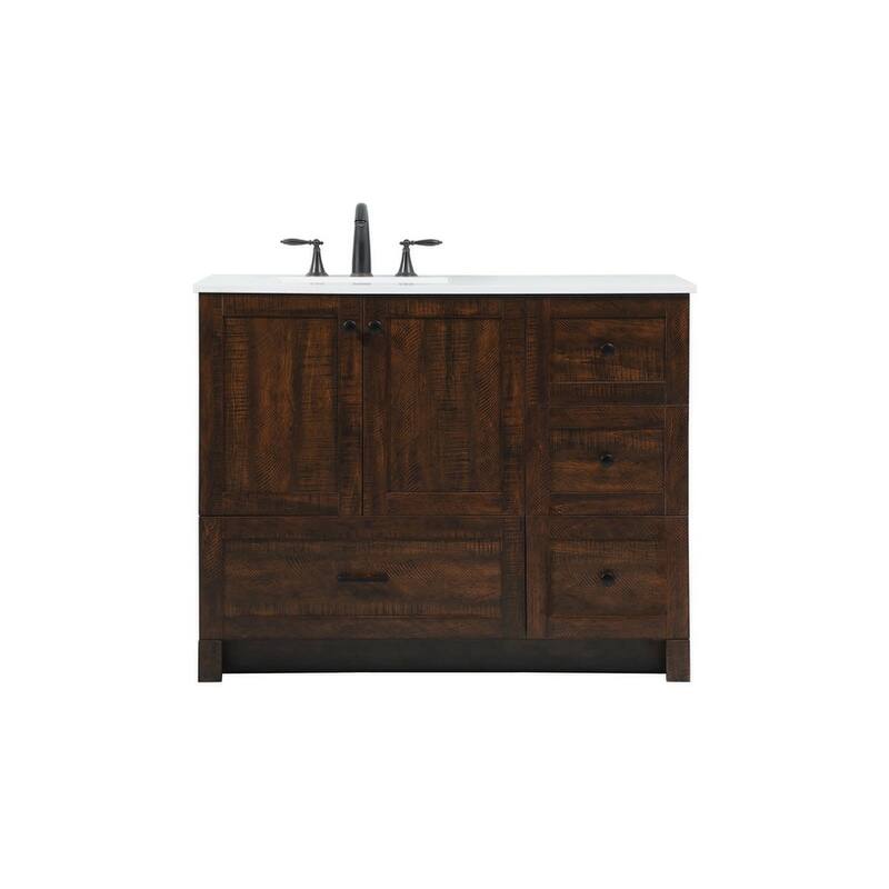 Elegant Lighting VF2842 Soma 42" Free Standing Single Basin Vanity Set - Expresso - Espresso Finish