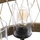 preview thumbnail 6 of 9, Farmhouse 5-Light Drum Wood Chandelier Rustic Lights for Dining Living Room - D19"x H 27"